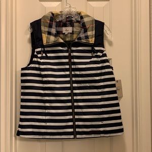 G.H. Bass & Co. puffer vest. NWT. Navy stripe